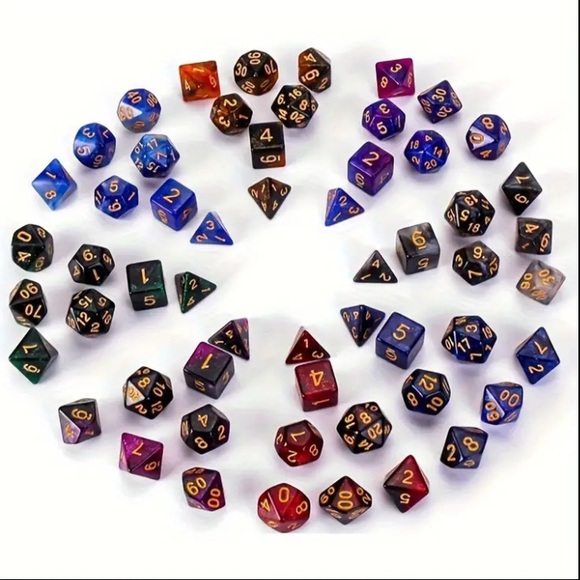 Galaxy Style Game Dice in 8 Color Sets - Picture 6 of 8